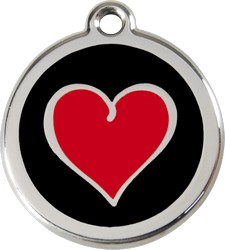 Hondenpenning luxe “Hart Zwart”