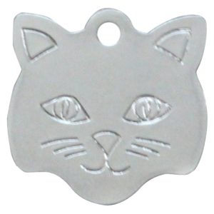 Gegraveerde kattenpenning kattenkopje