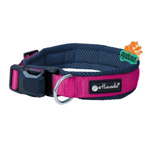 Hondenhalsband Navy-Fuchsia met magnetische sluiting